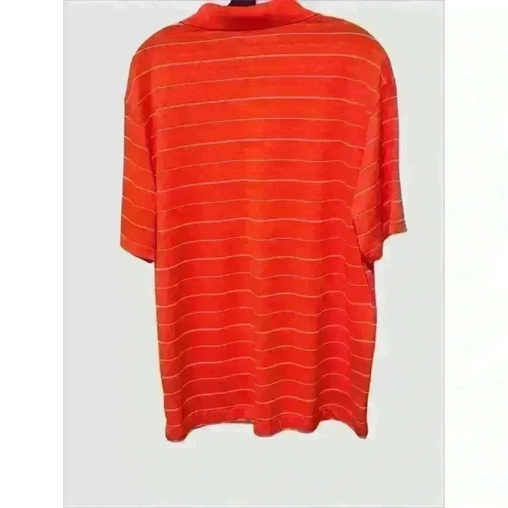 Mens Nike Clemson Tigers Golf Polo Large Dri Fit Orange stripe Paw Logo M